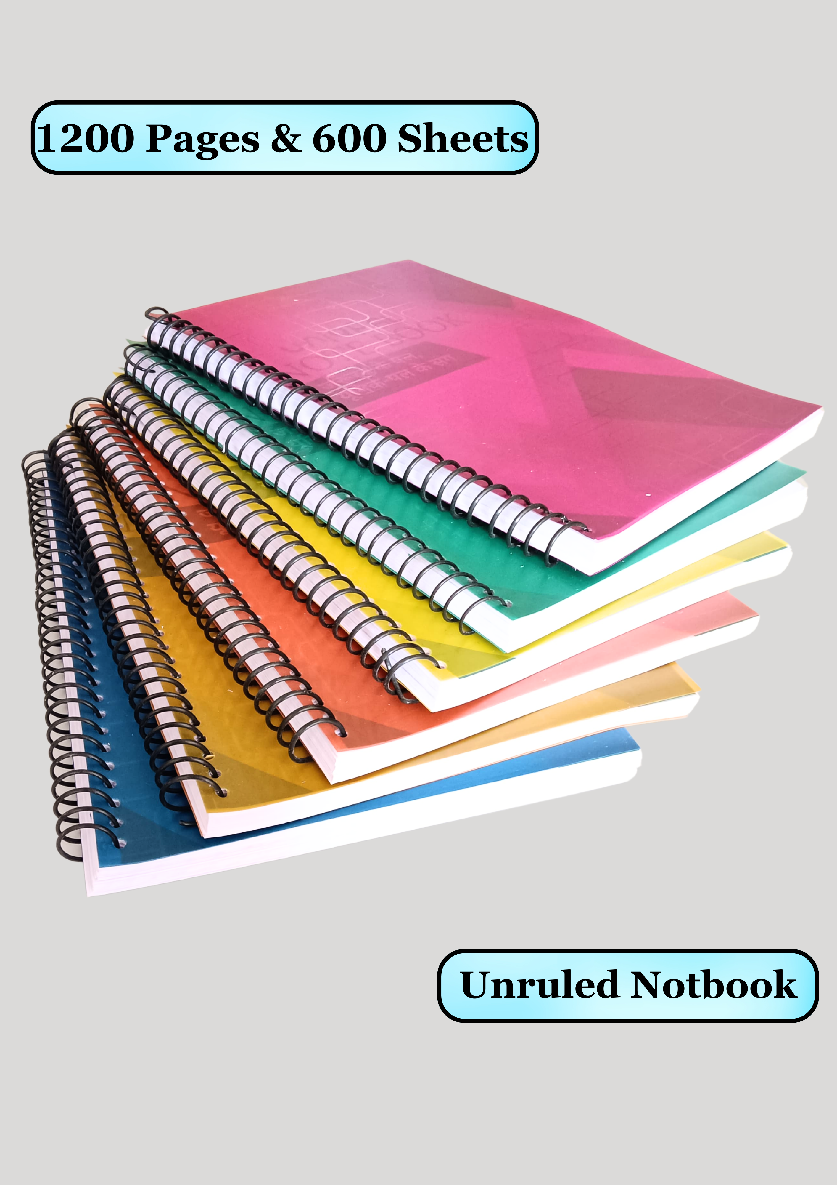 UNIQPAL SET 6 unruled Notebook – Six Notebooks for Ultimate Flexibility
