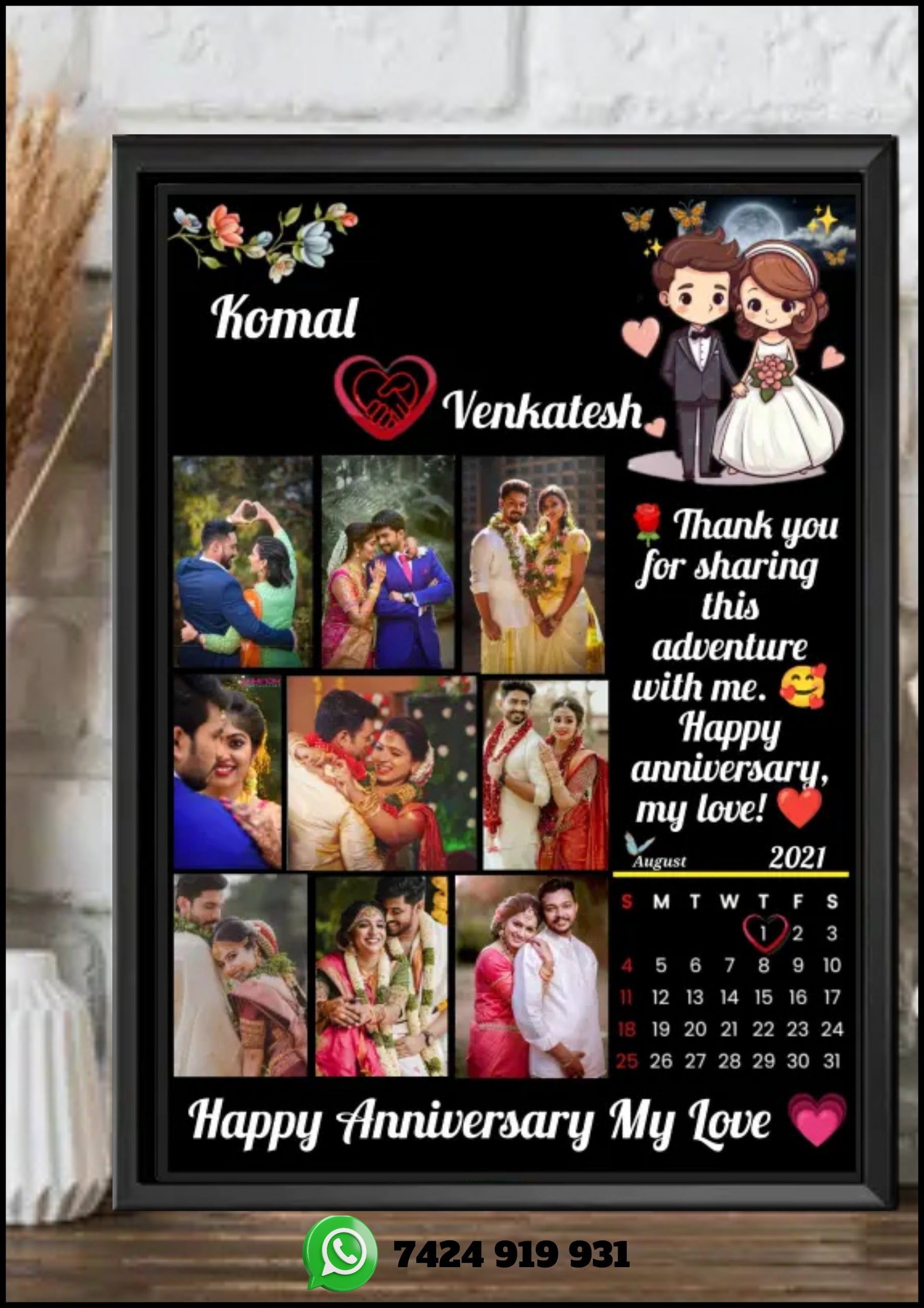 ANNIVERSARY CUSTOMIZES A4 PHOTO FRAME
