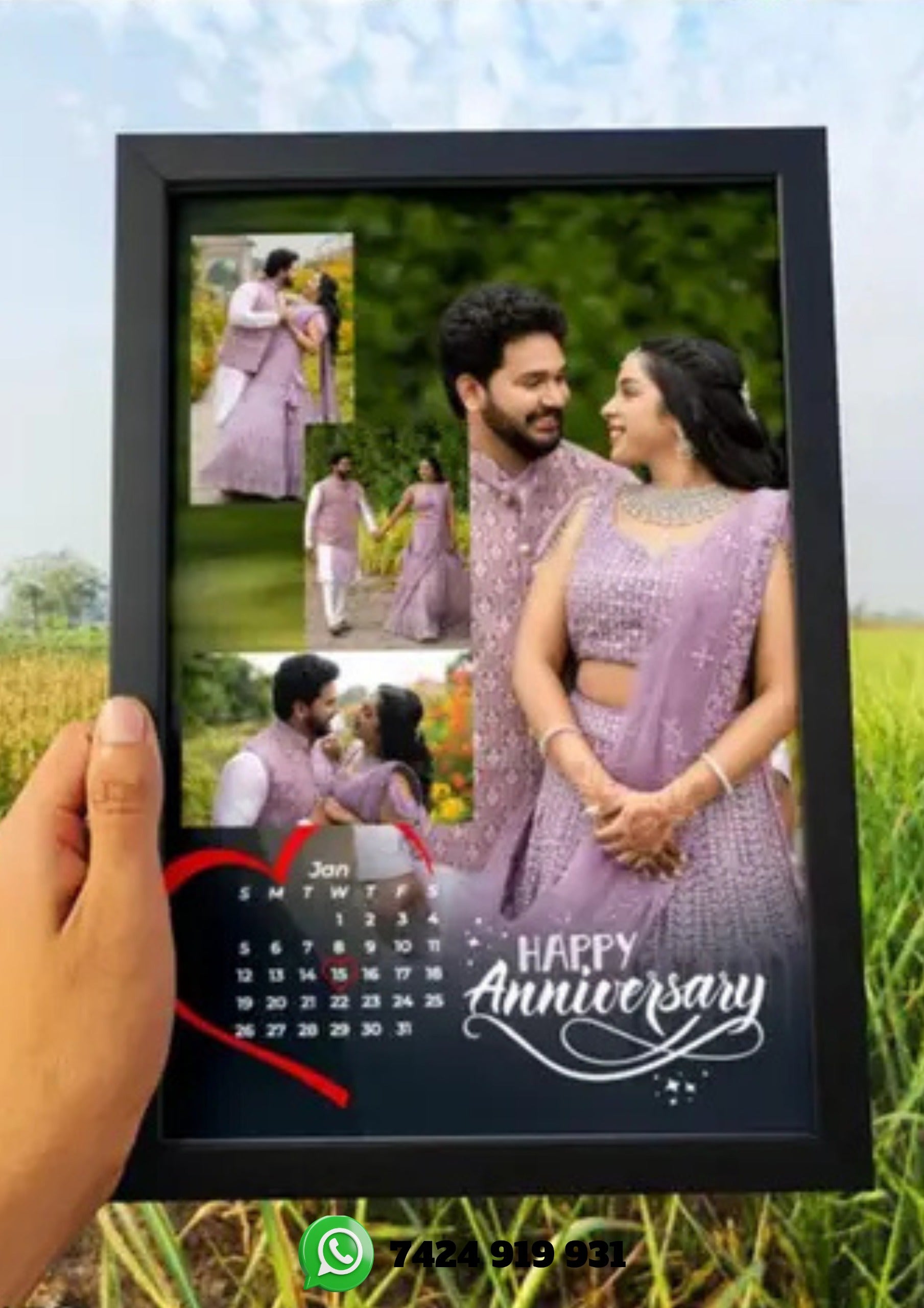 uniqpal Customized Photo Frame With Your Photo, Birthday, anniversary for friend and family