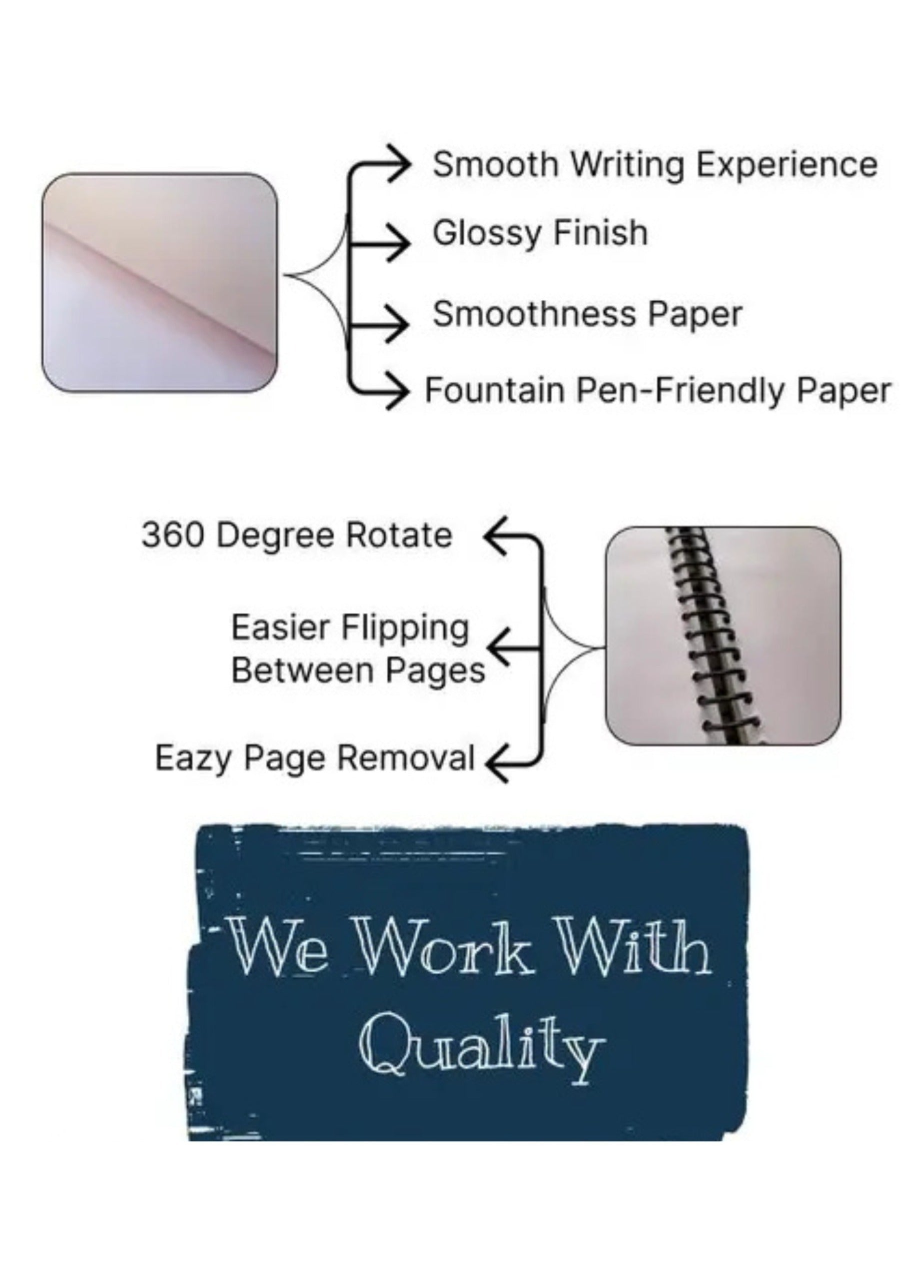A4 Size Plain Spiral Notebook - Unleash Your Creativity with 200 Pages of Blank Paper, pack of 6