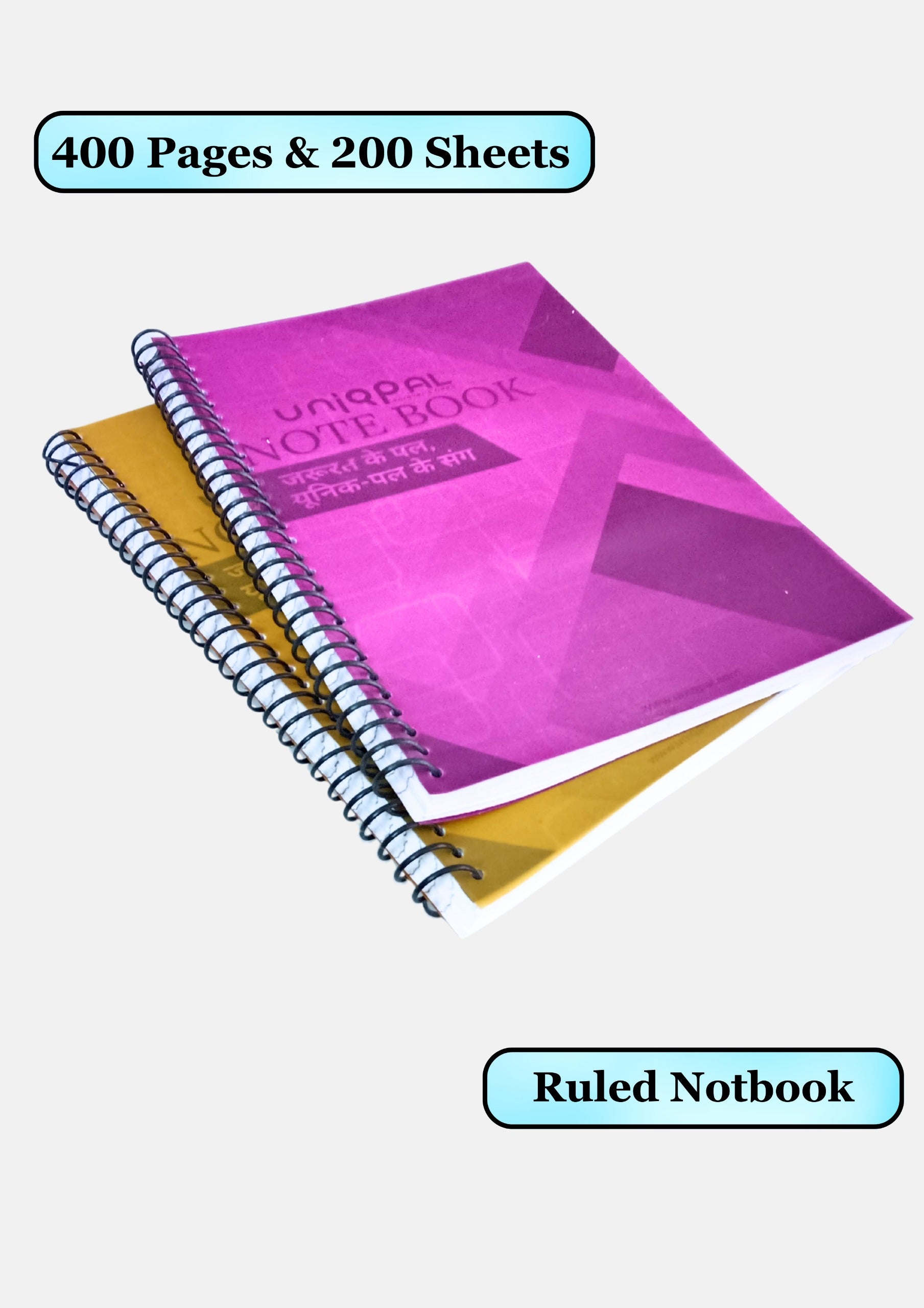 A4 Size Spiral  ruled Notebook – 300 Ruled Pages for Effortless Note-Taking and Creative Writing