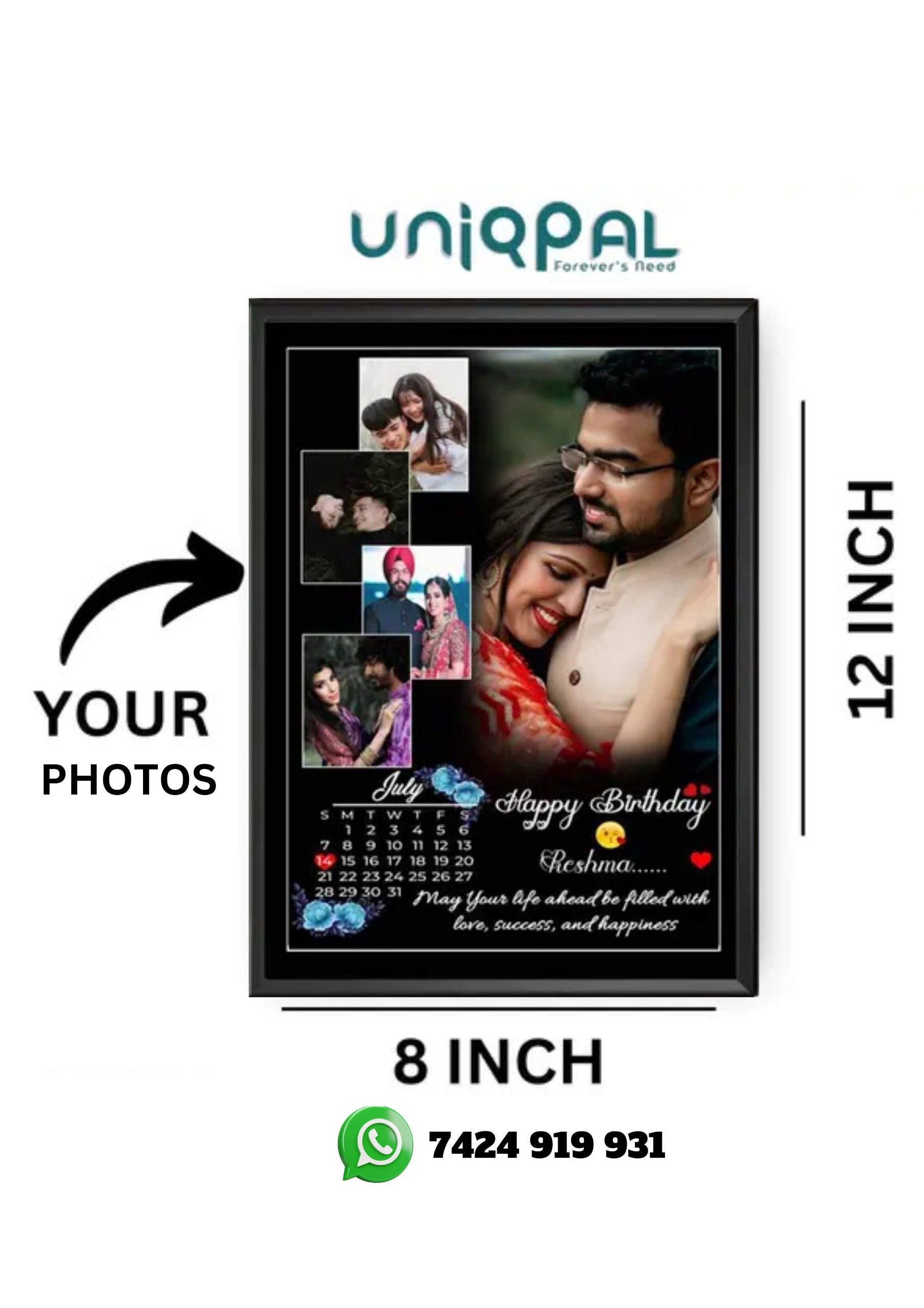 uniqpal FRAMEOLOGY, Birthday gift , Anniversary, family gift customized photo frame