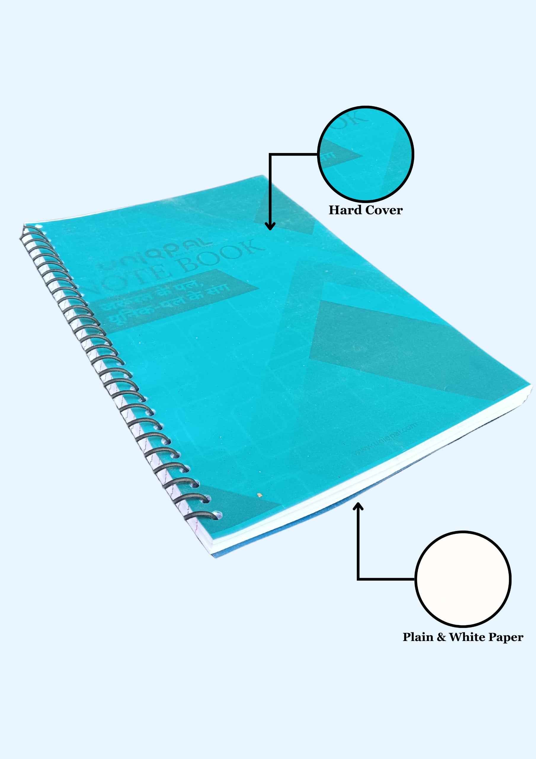 Uniqpal Set of 5 A4 Notebook Unruled Plain Page 200 Pages (White, Use for Sketch, Drawing, Making Notes, Pack of 5)