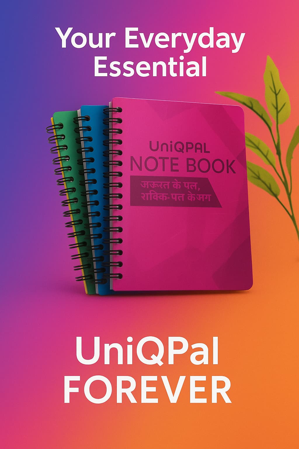 UNIQPAL Spiral unruled Notebook, A4 Size (600 pages / Pack of 3 ), for notes Students
